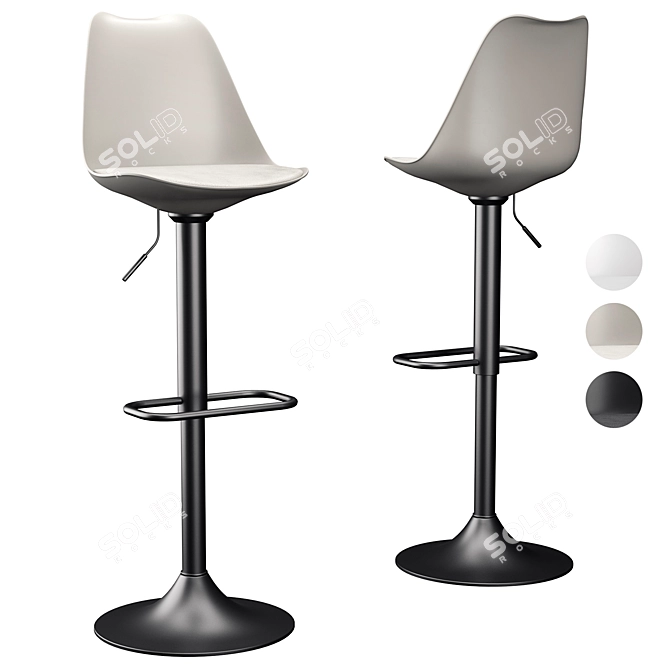 Zadie Adjustable Bar Stools: Sleek and Stylish! 3D model image 6