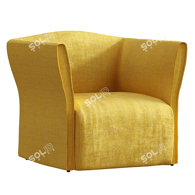 Modern Italian Fabric Armchair 3D model image 1