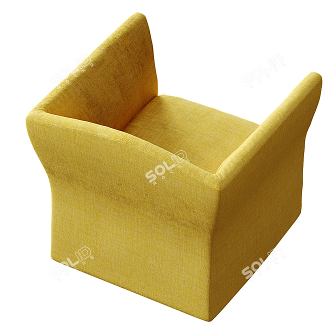 Modern Italian Fabric Armchair 3D model image 2