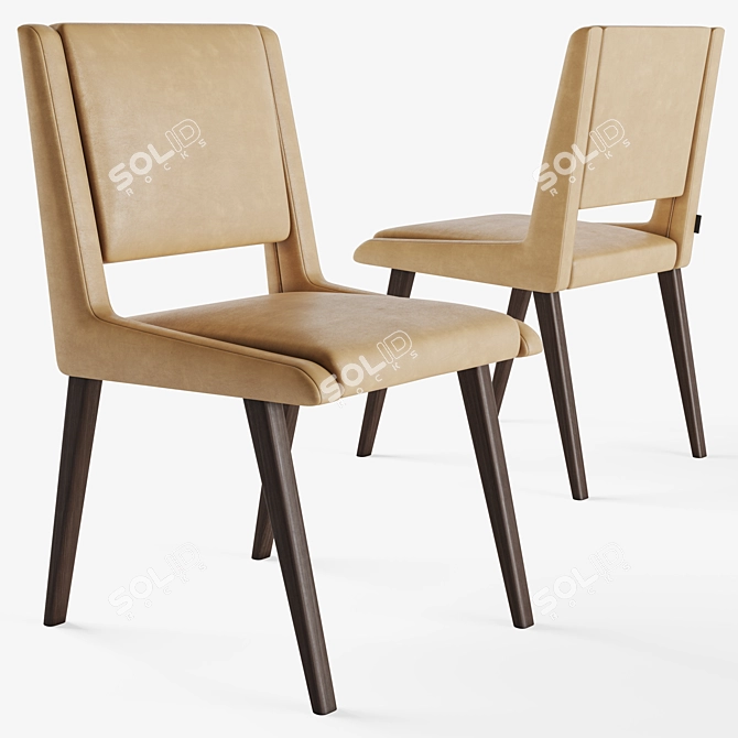 Modern Ryan Table & Rudolf Chair 3D model image 2