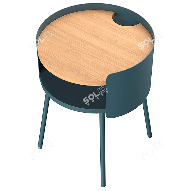 Modern Teal Bedside Table: Ooty 3D model image 2