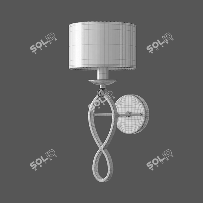 Fabiola Chrome Wall Lamp with Lampshade 3D model image 2