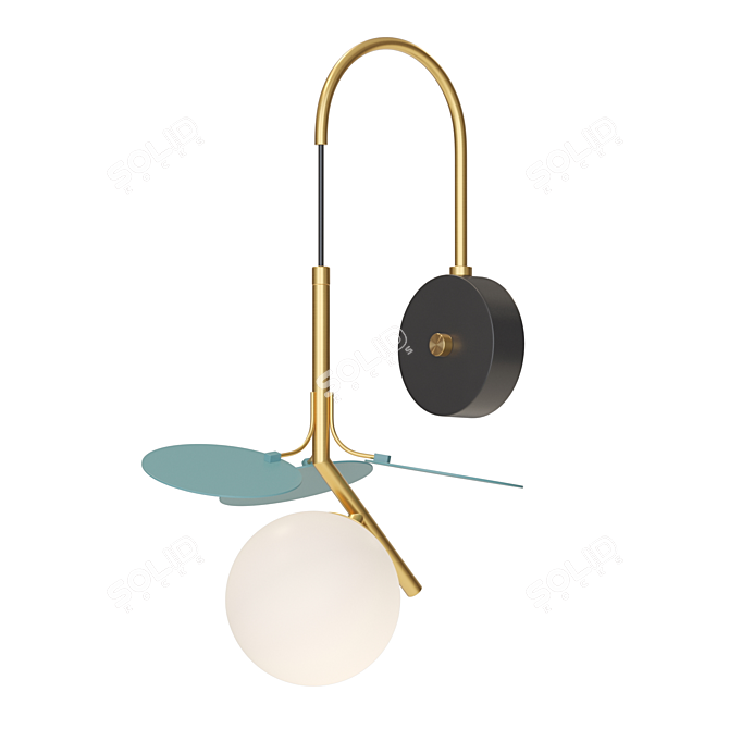 Elegant Matisse Blue Pendant Lamp 3D model image 1