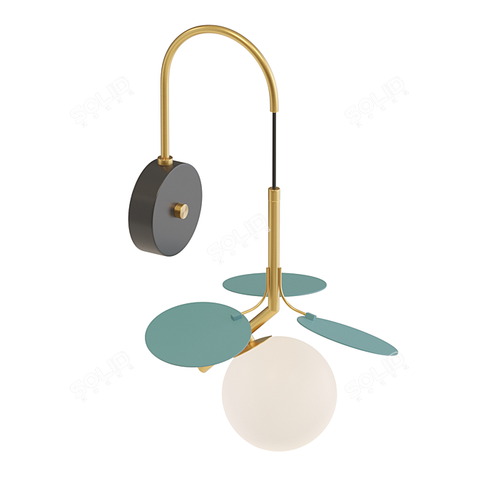 Elegant Matisse Blue Pendant Lamp 3D model image 3