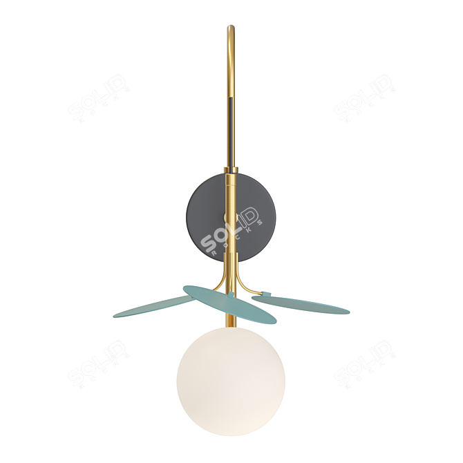 Elegant Matisse Blue Pendant Lamp 3D model image 4