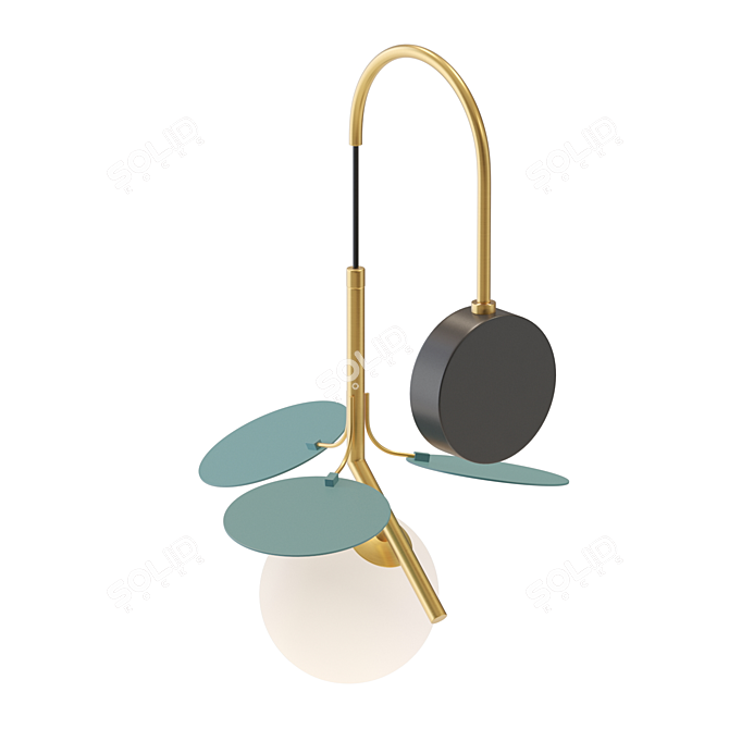 Elegant Matisse Blue Pendant Lamp 3D model image 5