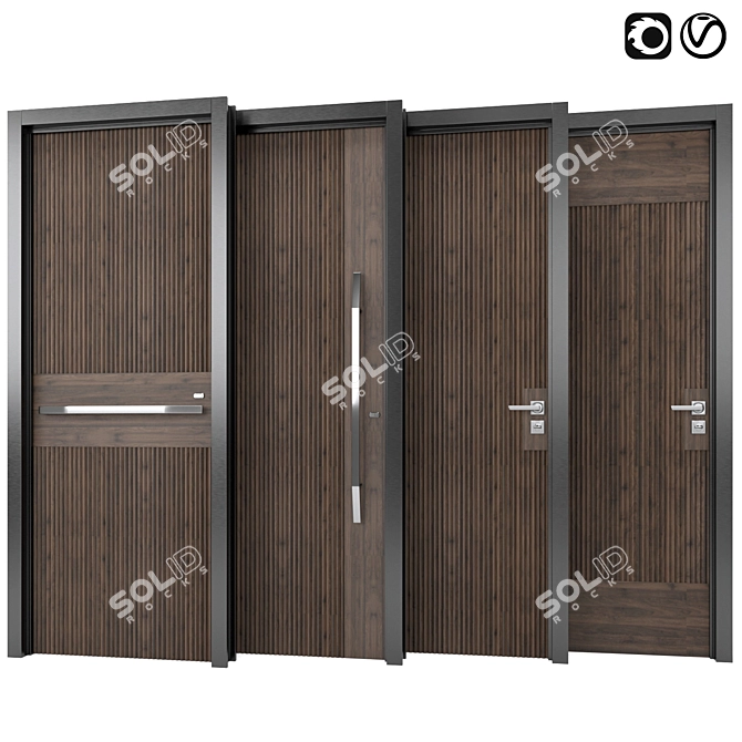 Elegant Entry Door Collection 3D model image 1