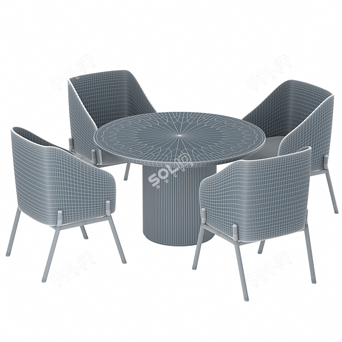 Modern GUBI Dining Table Set 3D model image 5