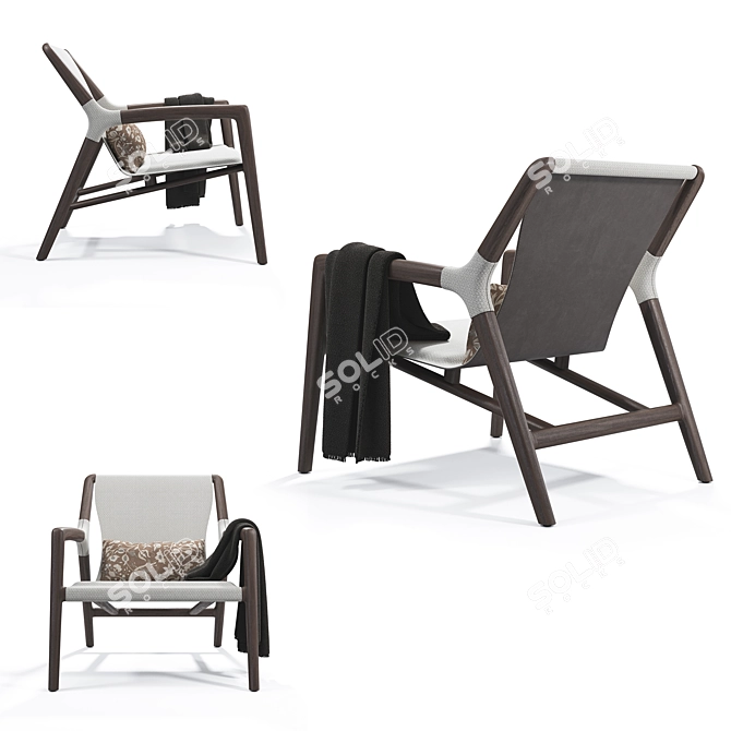 Rubelli Casa Tela Armchair: Stylish, Comfortable, and Versatile 3D model image 4