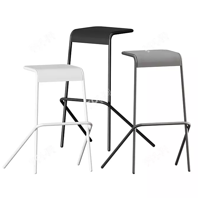 Title: Alodia Stool: Sleek, Stackable, and Stylish 3D model image 2