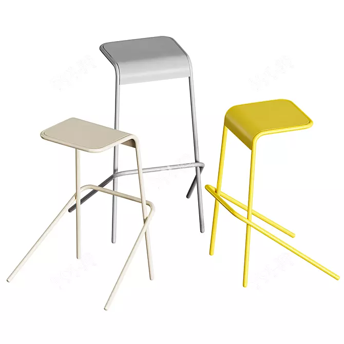 Title: Alodia Stool: Sleek, Stackable, and Stylish 3D model image 3