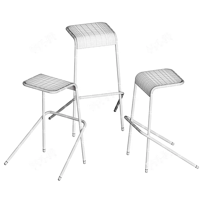 Title: Alodia Stool: Sleek, Stackable, and Stylish 3D model image 7