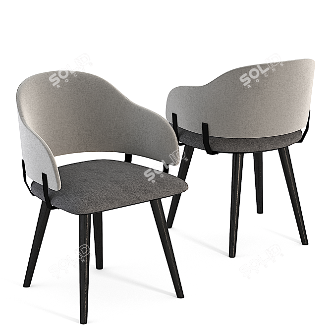 Neilson Carver Dining Chairs: Elegant Marl and Hail Grey 3D model image 4
