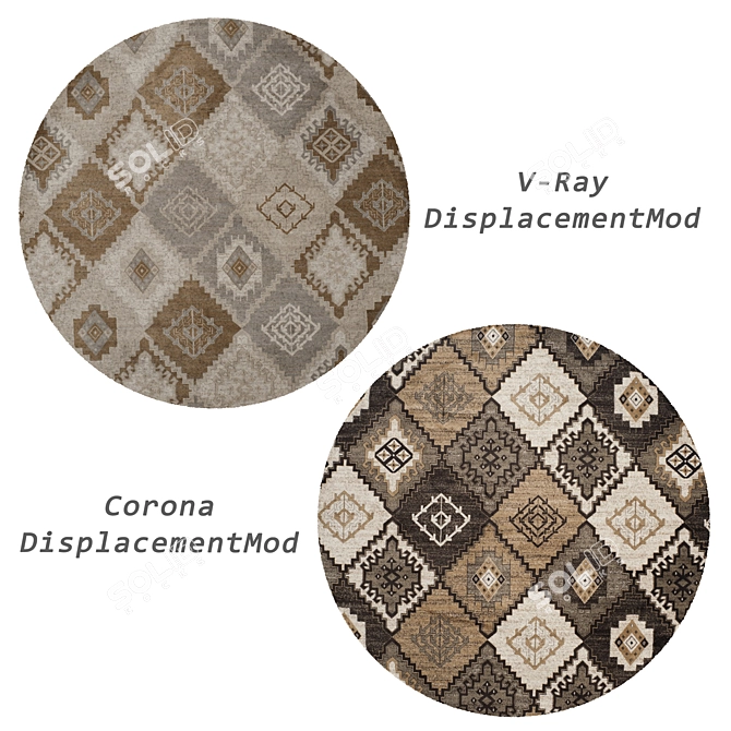 Versatile Round Rug Set 3D model image 2