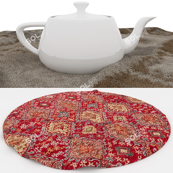 Versatile Round Rug Set 3D model image 3