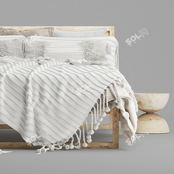 Strand Natural Bed: Uniqwa 192x212cm 3D model image 4