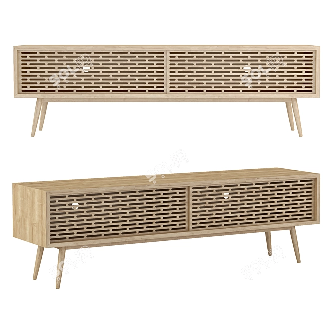 Wewood Media Console 160cm: Modern Radio Sideboard 3D model image 1