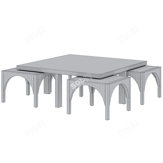 Modern Mitchell Coffee Table | Crate and Barrel 3D model image 3
