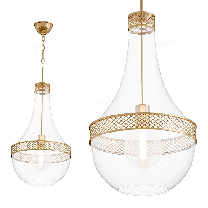 Elegant Hagen Pendant Light 3D model image 1