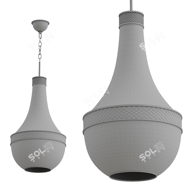 Elegant Hagen Pendant Light 3D model image 2