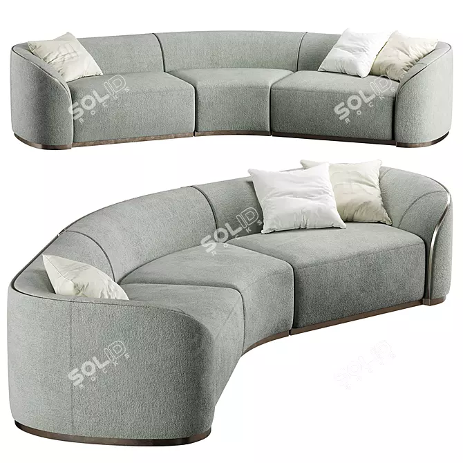 Elegant Pierre Sectional Sofa 3D model image 1
