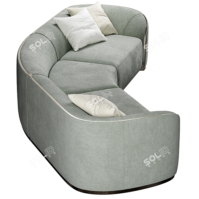 Elegant Pierre Sectional Sofa 3D model image 2