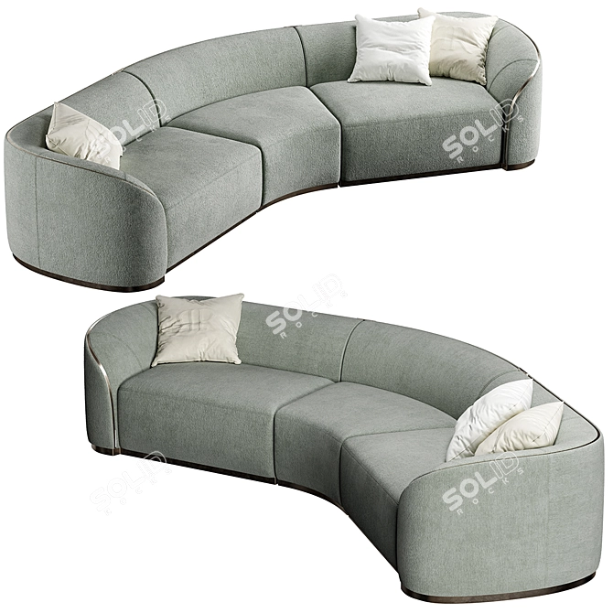 Elegant Pierre Sectional Sofa 3D model image 4