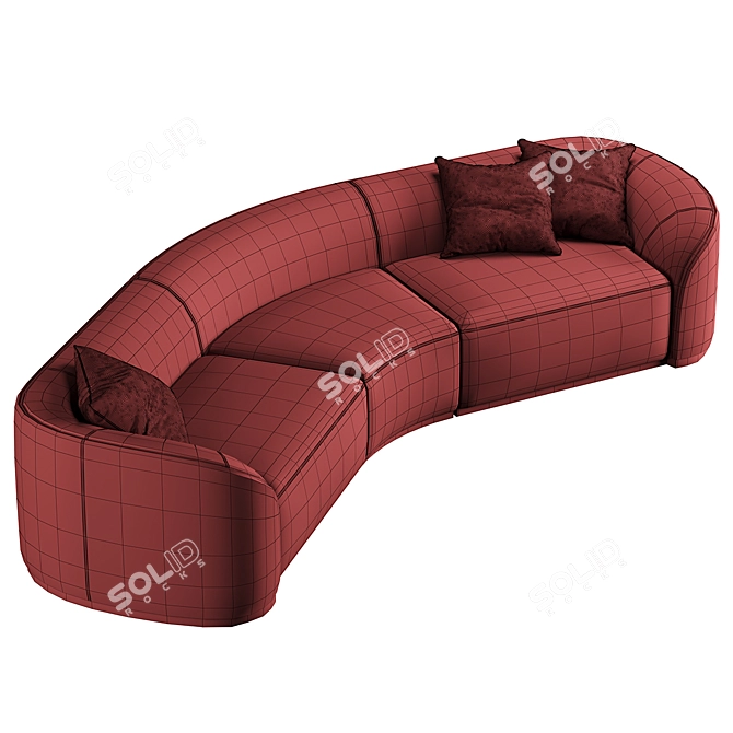 Elegant Pierre Sectional Sofa 3D model image 6