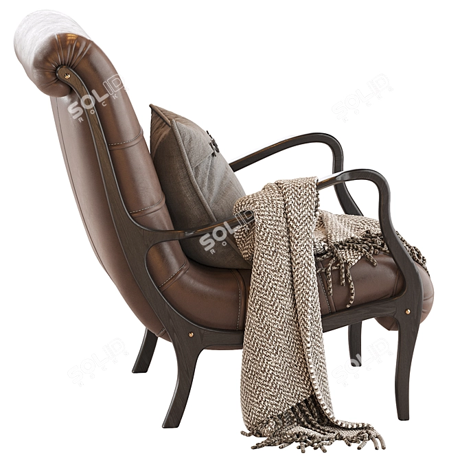 Vintage ESSE Mantellassi 1926 Accent Chair 3D model image 6