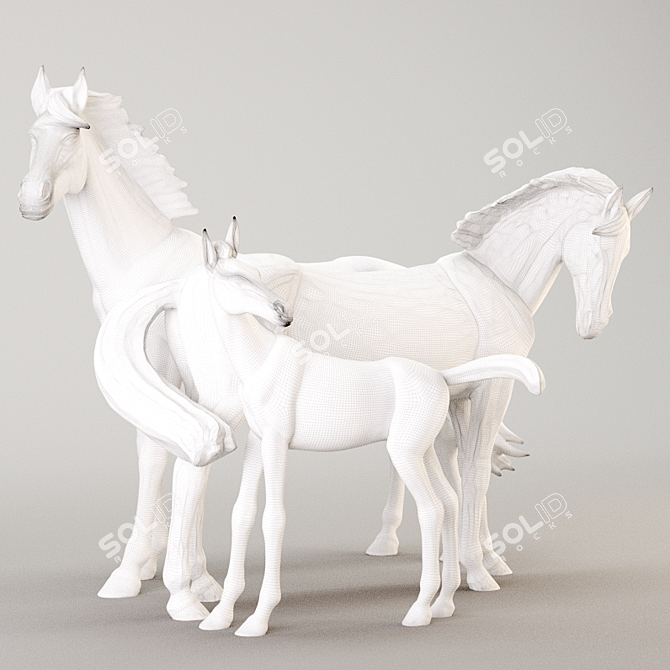 Equestrian Photogrammetry Sculptures 3D model image 1
