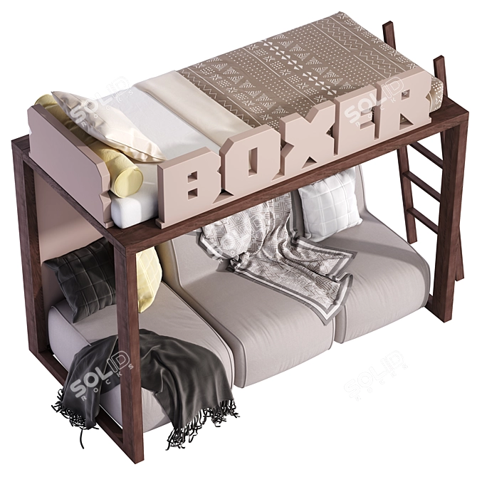 Title: DearKids Boxer Castello Bed Set 3D model image 3