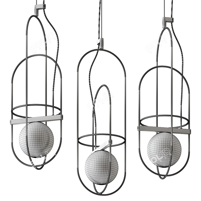 SETAREH Pendant Lamp: Stunning Design, Varying Sizes 3D model image 2