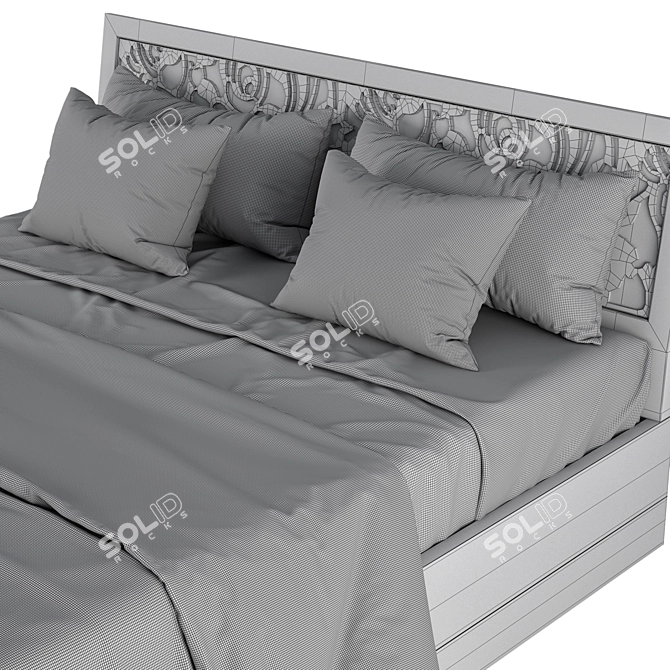 Benedetti Storage Bed: Stylish, Spacious, and Functional 3D model image 4