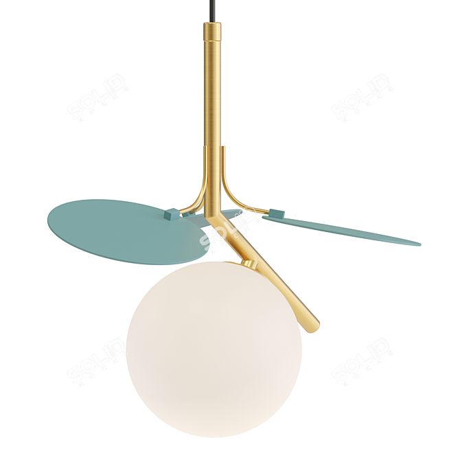 Title: Matisse Blue Trio Pendant Lamp Set 3D model image 2