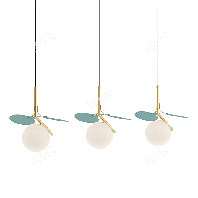 Title: Matisse Blue Trio Pendant Lamp Set 3D model image 3