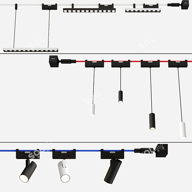 Modern Track Lighting: FUNIVI 3D model image 1