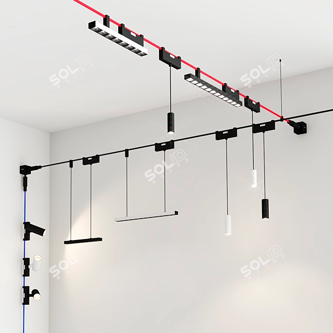Modern Track Lighting: FUNIVI 3D model image 2