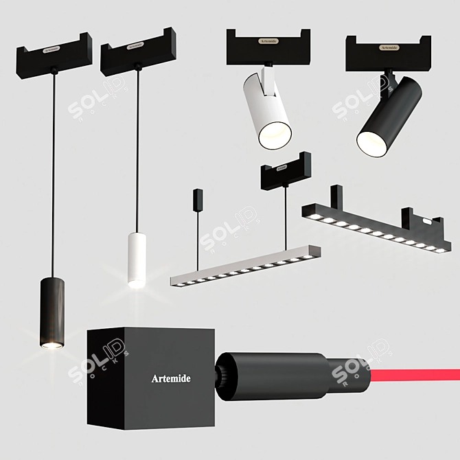 Modern Track Lighting: FUNIVI 3D model image 4