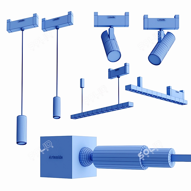 Modern Track Lighting: FUNIVI 3D model image 5