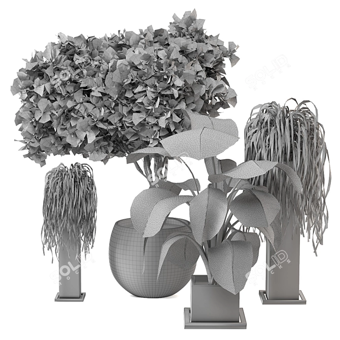 Exquisite Outdoor Plant Set 3D model image 4