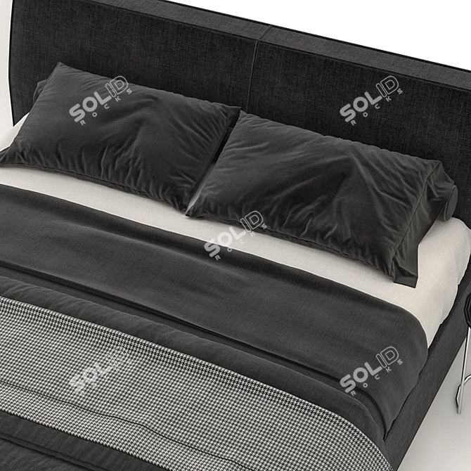 Elegant Gray Meridiani Bed 3D model image 3