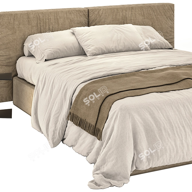 Ditre Italia Flann Ivory Bed 3D model image 2