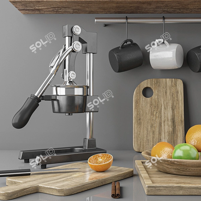 High-Poly 3D Kitchen Set 3D model image 2