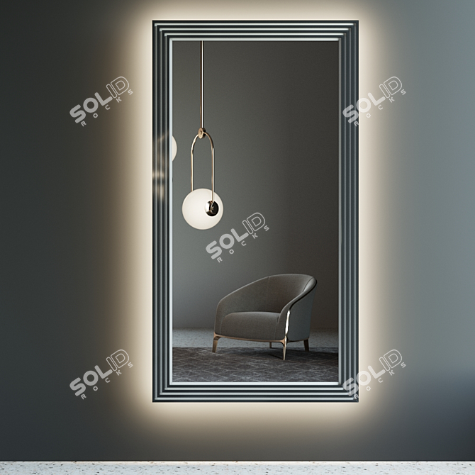 OM Artificial Stone Mirror: BWS004-1L 3D model image 4