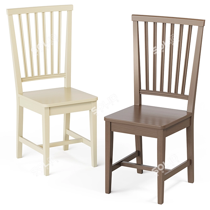 Village Wood Dining Chair, Crate and Barrel 3D model image 1