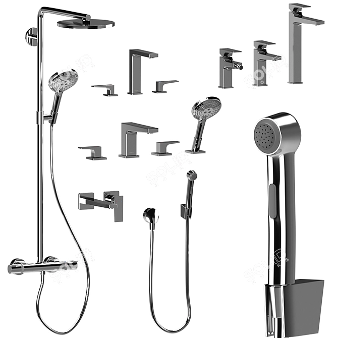 Hansgrohe Metropol Collection: Deluxe Bathroom Set 3D model image 2