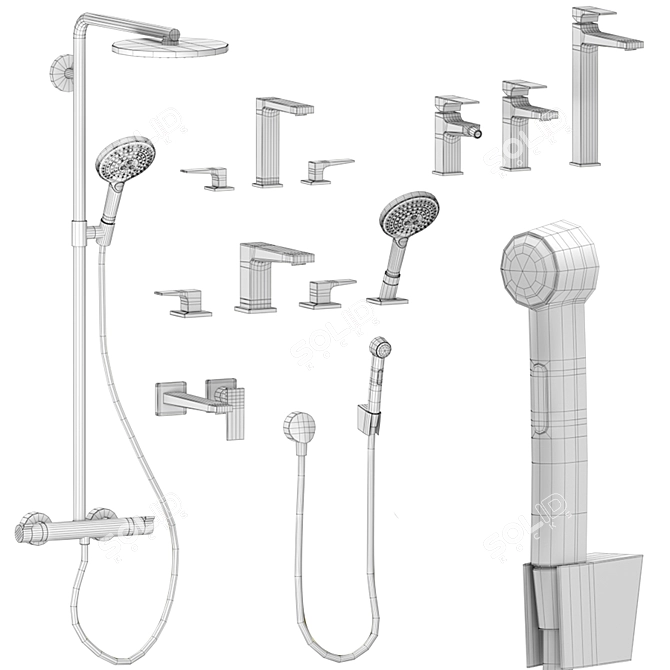 Hansgrohe Metropol Collection: Deluxe Bathroom Set 3D model image 4