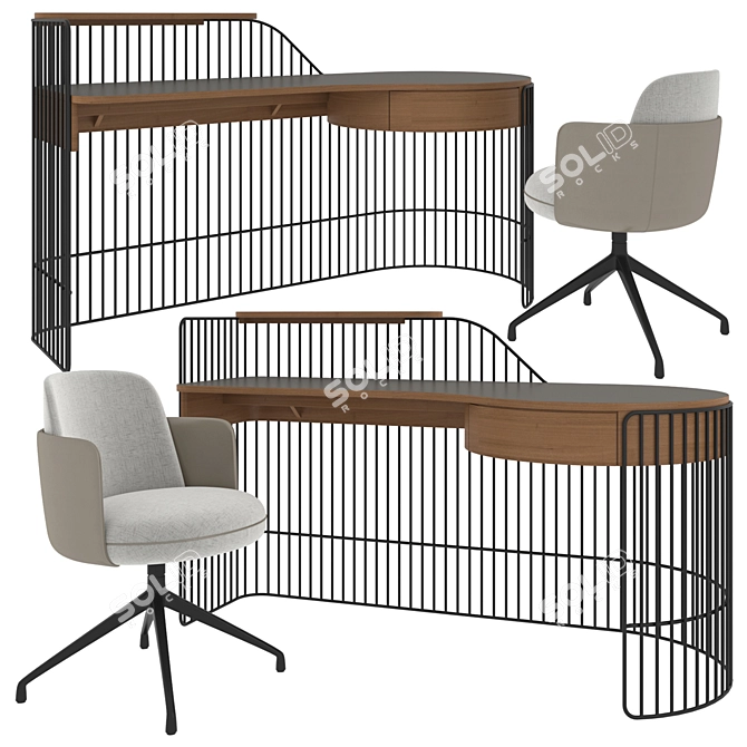 Elegant Wittmann Furniture Set 3D model image 1