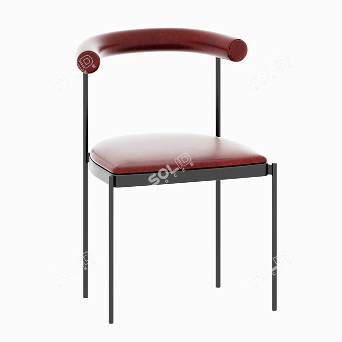 Elegant Timber Chair & Elephant Table 3D model image 3