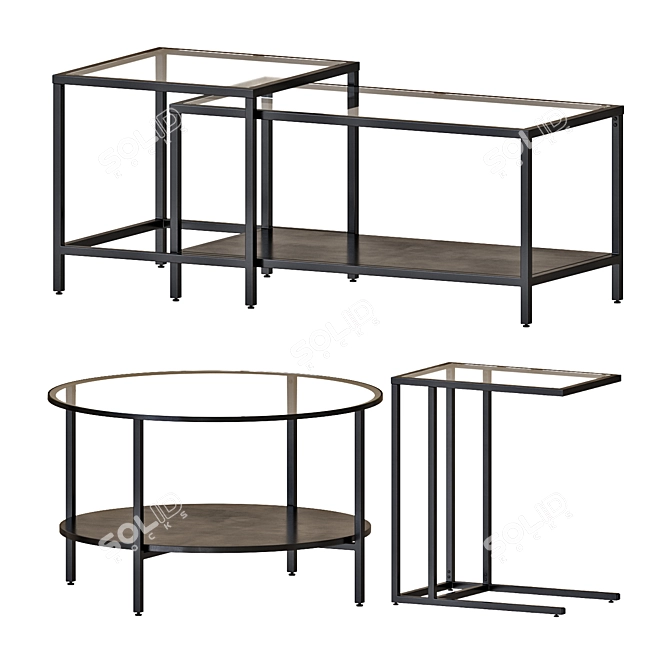 Sleek VITTSJÖ Nesting Tables 3D model image 1